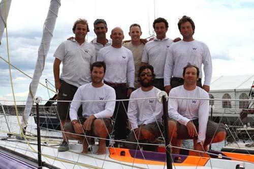 Enrique Cameselle, Media Crew Member onboard Team GAES (2nd from right at back) © IMOCA Ocean Masters http://www.oceanmasters.com